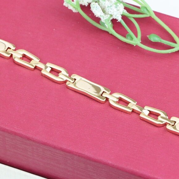 "Bold Link Design Rose Gold Bracelet, XPBL1002 - Picture 12 of 12